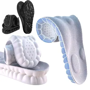 2 Pairs 4D Soft Bounce Insoles Move Insoles for Women Steppers Insoles for men Anti Fatigue Shock Absorption Foot Pain Relief Footwear Memory Foam Insoles with Arch Support