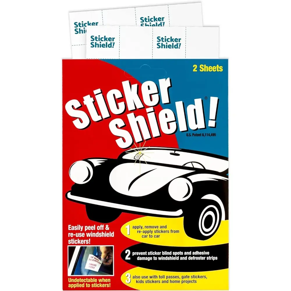 Car Windshield Sticker Applicator Sheets, Durable for Easy Application, No Scraping Removal, Home Stickers Compatible, Barcodes Readable, 4x6 in (Pack of 2)