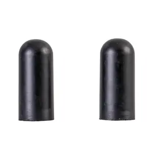 Black Rubber Tips for 5/8" Round Wheelchair Lock Extensions (Set of 2)