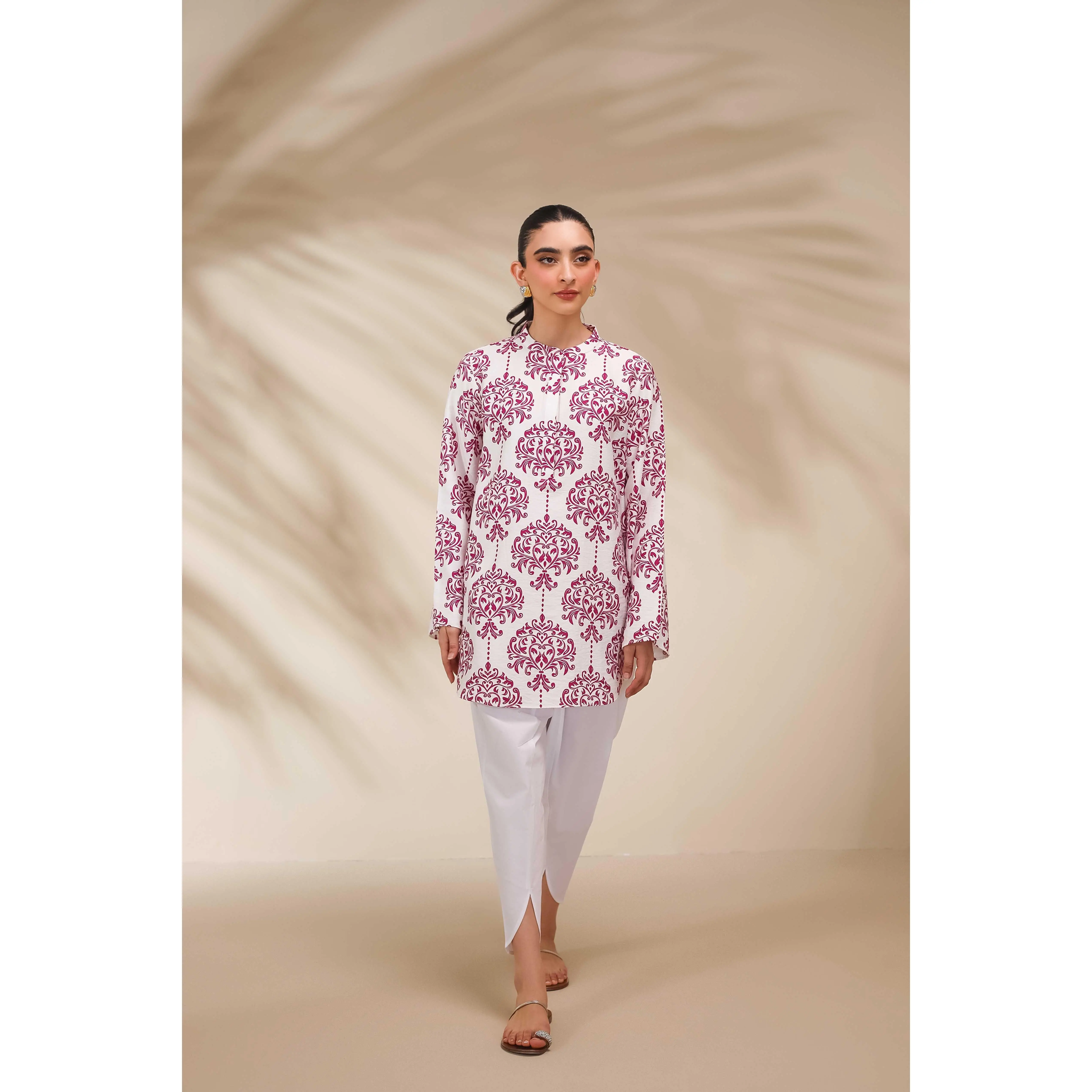 Four & Co Women's White Tulip Shalwar Pants Bottom Pakistani 100% Cotton