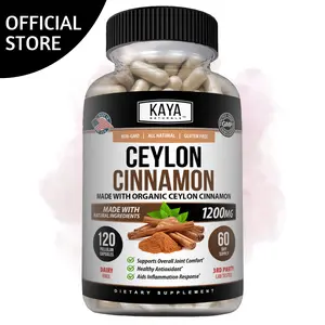 Kaya Naturals Cinnamon – Pure Ceylon Cinnamon Extract Supplement – 120 Capsules