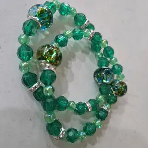 Beaded Bracelets Pair of 2 - Colorway: '4 Leaf Clover'