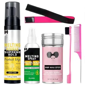 Lace Melting and Holding Mousse Glue-Less Hair Adhesive for Wigs, Lace Melt Mousse for Closure Wigs Extensions, Supreme Hold for Wig Hair Wig Install Kit, Glue Remover & Lace Bands for Seamless Natural Look, Beauty Christmas Gifts for Women, Her, females