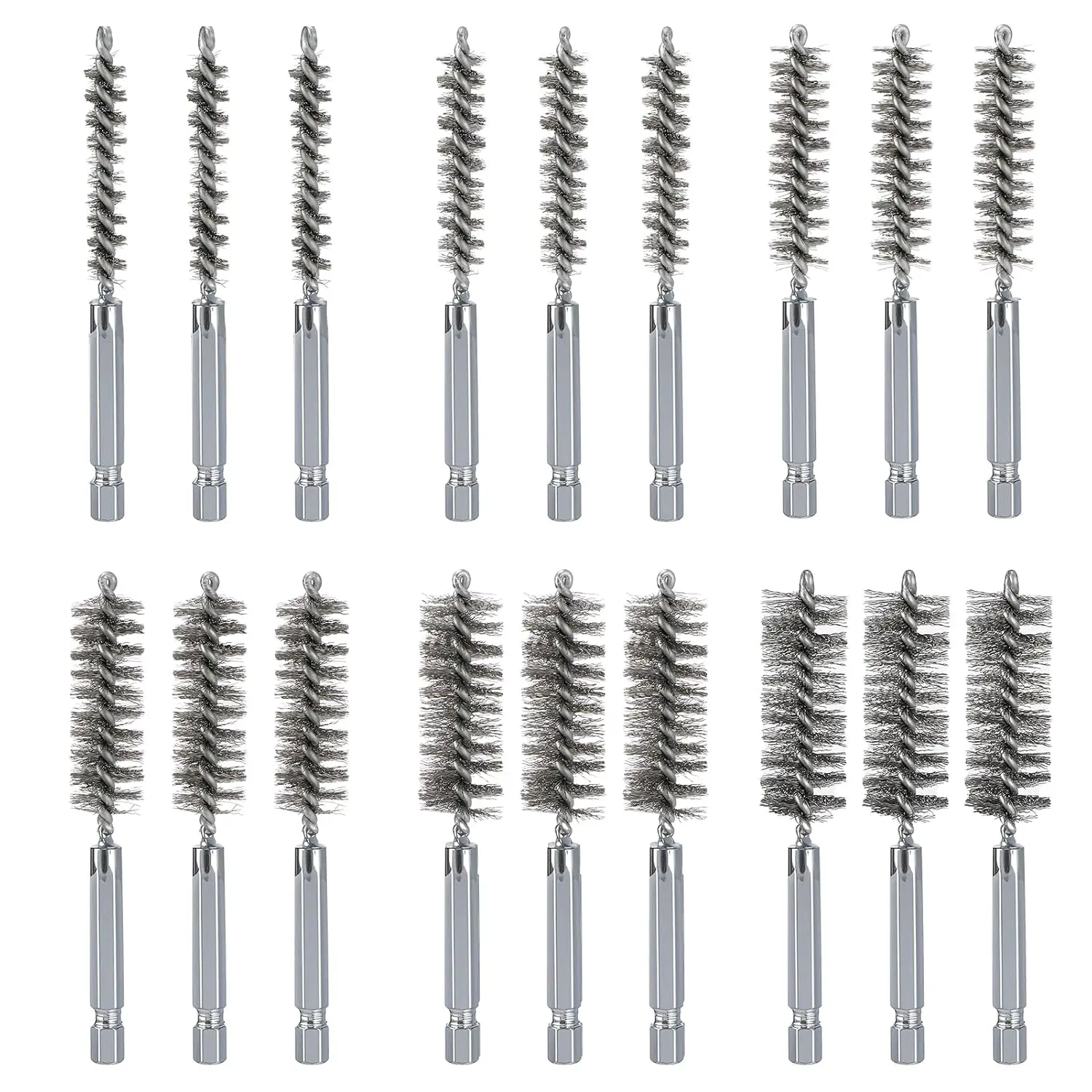 18 Pcs Universal High Density Wire Tube Brushes Value Pack,Heavy Duty Anti-Shedding Pipe Cleaner Holders,Budget Friendly Household Maintenance Accessories,Fathersdaygift,Hand Tools Kits