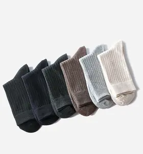Men's Crew Socks 6 Pairs Cotton Business Formal Soft Breathable Athletic Sport Socks for Everyday Wear