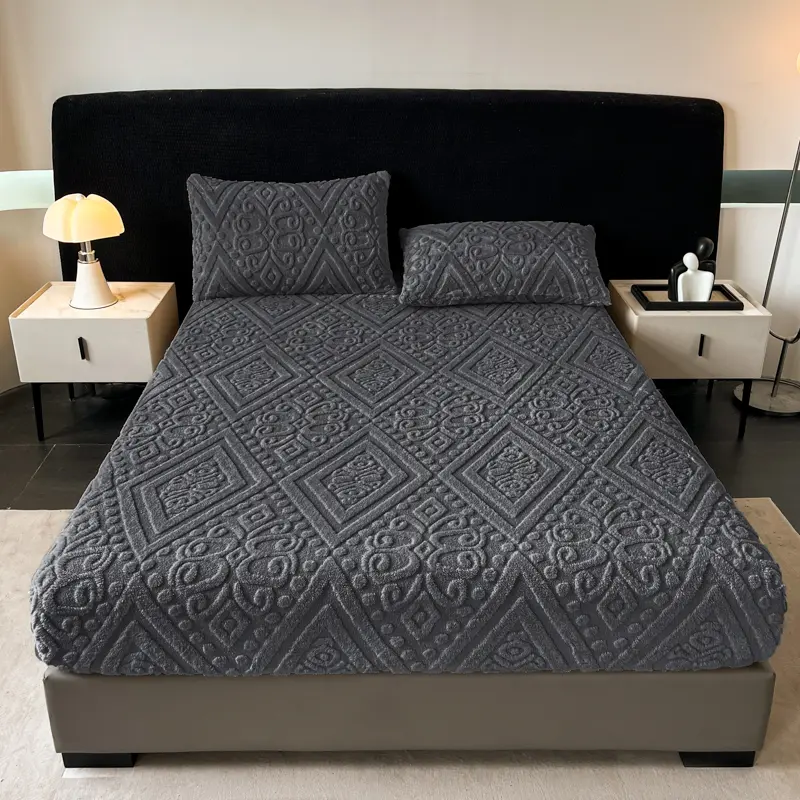 1pc Luxurious plush taffeta jacquard, comfortable and warm, deep pocket wrinkle-free bed sheet, soft and skin-friendly bedspread. Essential for the bedroom, available in multiple sizes, easy to maintain, and colorfast. Includes 1* bedsheet.