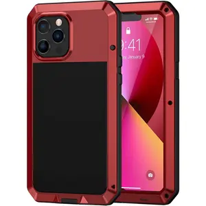 Case For iPhone 16 15 13 12 11 Pro Max XS XR 14 Plus Metal Cover Heavy Duty Dustproof IP54 Water-Resistant Phone Cases