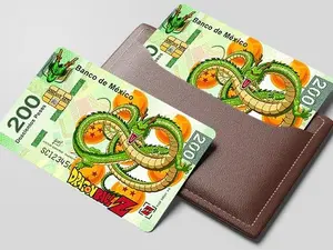 200 Pesos Shenron Debit Card Skin/Sticker - High Quality Vinyl for Customization and Personalization