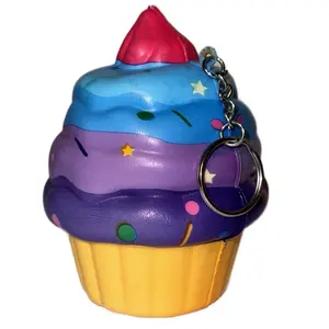 Cupcake Squishy Keychain - Stress Ball Cupcake Keychain