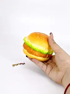 MHM Squishy Food Series Fried Chicken Burger Sticky Hand Simulation Food Moisturizing Soft Slow Rebound Stress Relieving Toy Adult Stress Relieving Toy Sensory Toy