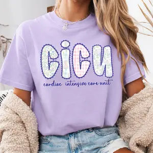 CICU Shirt, Cardiac Intensive Care Unit Nurse Shirt , Purple Toile Floral Trauma ICU Nurse T-Shirt, Nurse Graduation Shirt