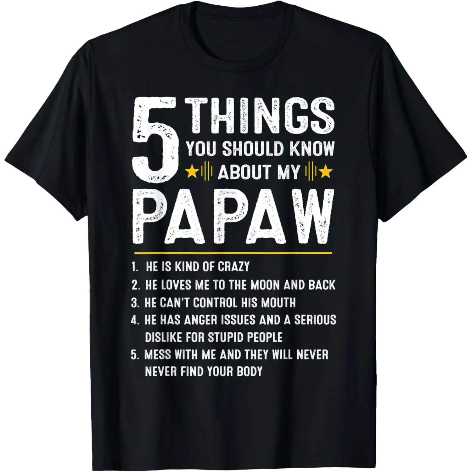 Men's Pure Cotton Crew Neck Short-Sleeve Casual Graphic T-Shirt - Funny Fathers Day Apparel for Papaw, Breathable, Minimalist, All Seasons