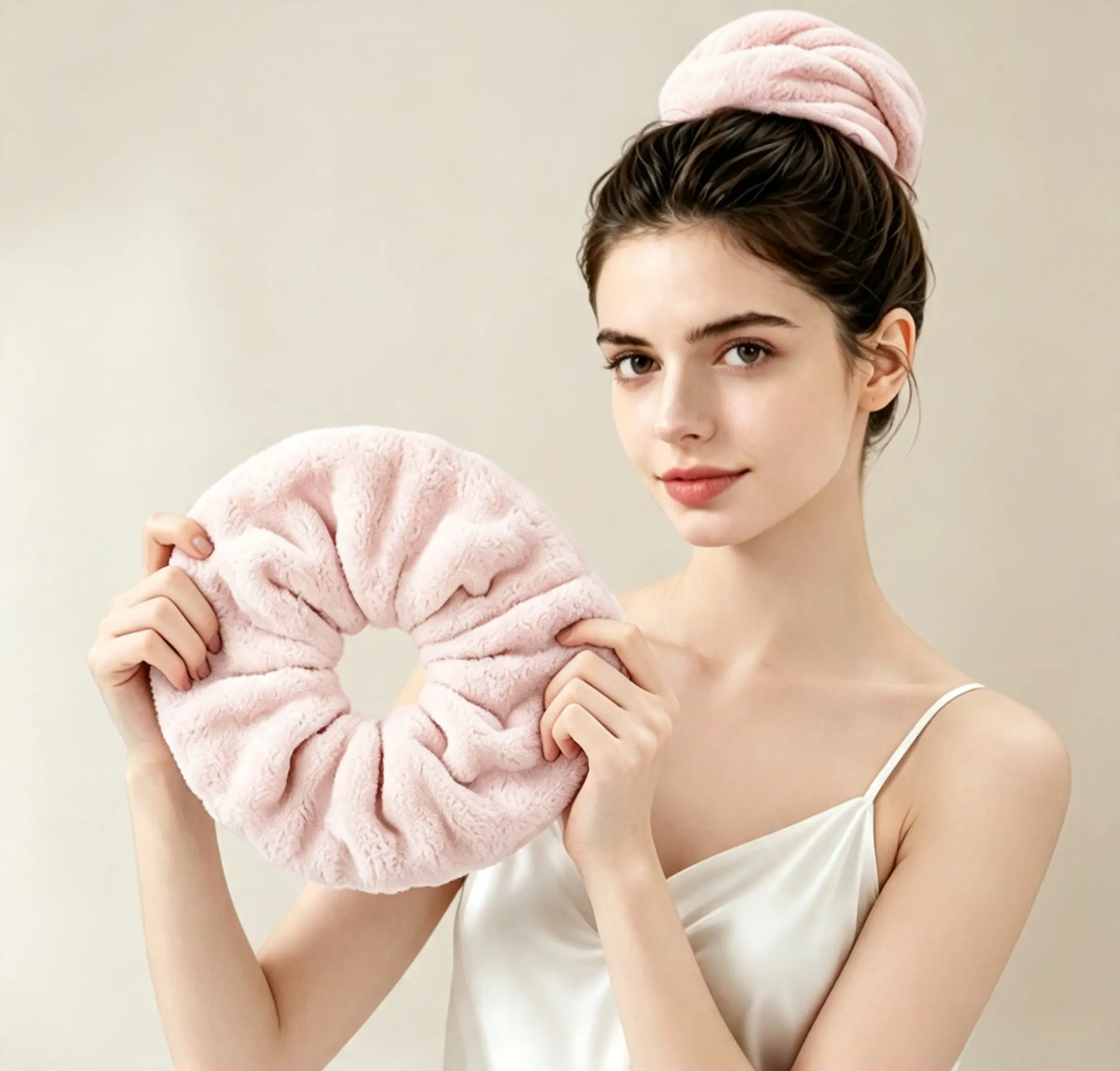 Hair Towel Wrap Scrunchie Super Absorbent Quick Dry, Thickened Hair Wrap for Women, Wet Hair Drying Headband, Create Natural Loose Curls, Suitable for Shower, Bath, Travel, Salon