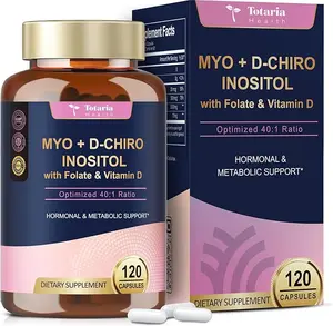Totaria Myo-Inositol & D-Chiro Inositol Supplement Capules 3075mg, Plus Multivitamin Vitamin D3, Folate, Ideal 40:1 Ratio - Hormonal Balance for Women & Ovarian* Support | Vegan, Non GMO - 120 Caps