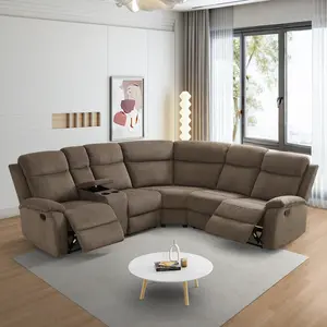 3-Piece Power Reclining Sofa Set, Brown Woven Textured Fabric, Electric Recliner with USB Ports for Living Room