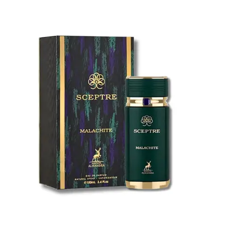 Lattafa Maison Alhambra Sceptre Malachite Unisex Contains Alcohol EDP Spray - 3.4 fl oz Regular Edition Liquid, Amber Warm Spicy & Citrus Fragrance with Lavender, Pink Pepper, Bergamot, Jasmine, Wood, Long-Lasting for Adults (Single Item, EDP Sprays)