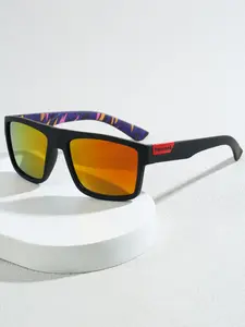 Unisex Fashion Glasses Set, Square Frame with Mirror Polarized Lenses, Ideal for Shopping, Selfies, Outdoor Sports, Cycling Bike, Beach, Travel