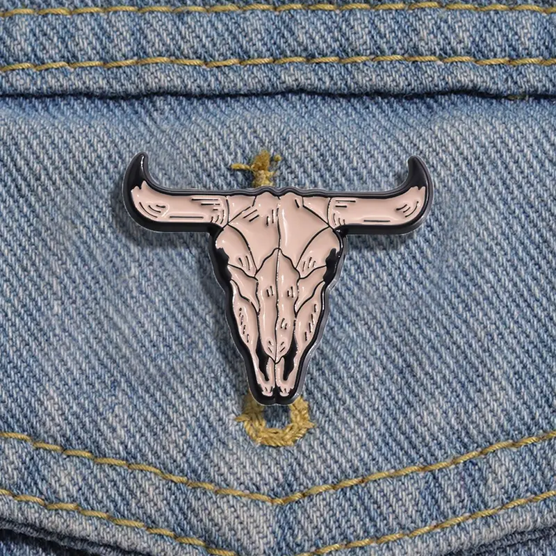 Fashion Animal Design Enameled Bull's Head Brooch Pin, Cute Fashion Alloy Badge for Daily Vacation Holiday Party Gift, Creative Gift, Brooch Pin Badge Jewelry Accessories, Fashion Accessory