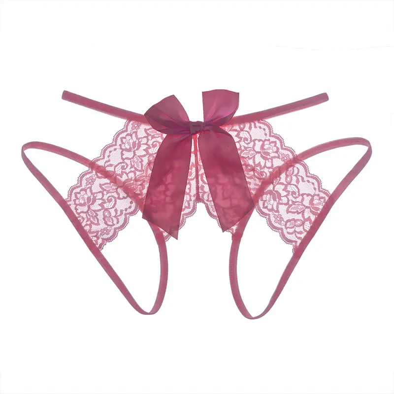 Women's Plus Size Bow Lace Mid-Waist Hipster Panties - Thin Straps, Soft Nylon Fabric, Floral Print, Lace-Up, Contrast Binding, Breathable Fit, Romantic Bow Detail, Elegance, Sexy Sweet Wedding Underwear for Women