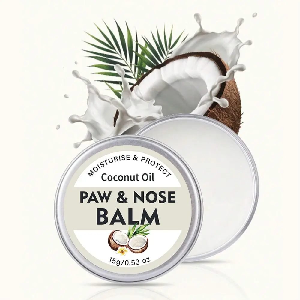 Coconut Oil Pet Paw Pad & Nose Balm, 1 Count Natural Formula Moisturizing Pet Paw & Nose Care Balm for Kittens, Pet Grooming Supplies