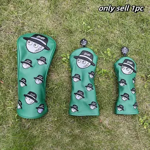 Durable Dustproof Golf Club Head Covers, Cartoon Fisherman Hat Pattern Series, Best Protection for Your Golf Clubs, Golf Accessories