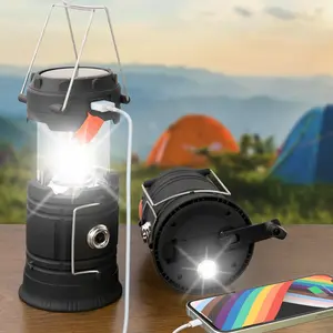 Hand Crank Solar Camping Lantern, Large Capacity Portable Ultra Bright LED , USB Charger,  Lantern for Outdoor (1)