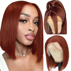 Idoli Reddish Brown Bob Wig   Pre Plucked with Baby  Glueless Colored 180 Density