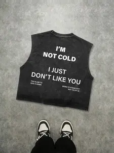 Men's Just Kiss Me Graphic Letter Print Tank Top Cropped, Loose Casual Street Sleeveless Top for Summer, Men's Clothes for Daily Wear, Socks, Menswear
