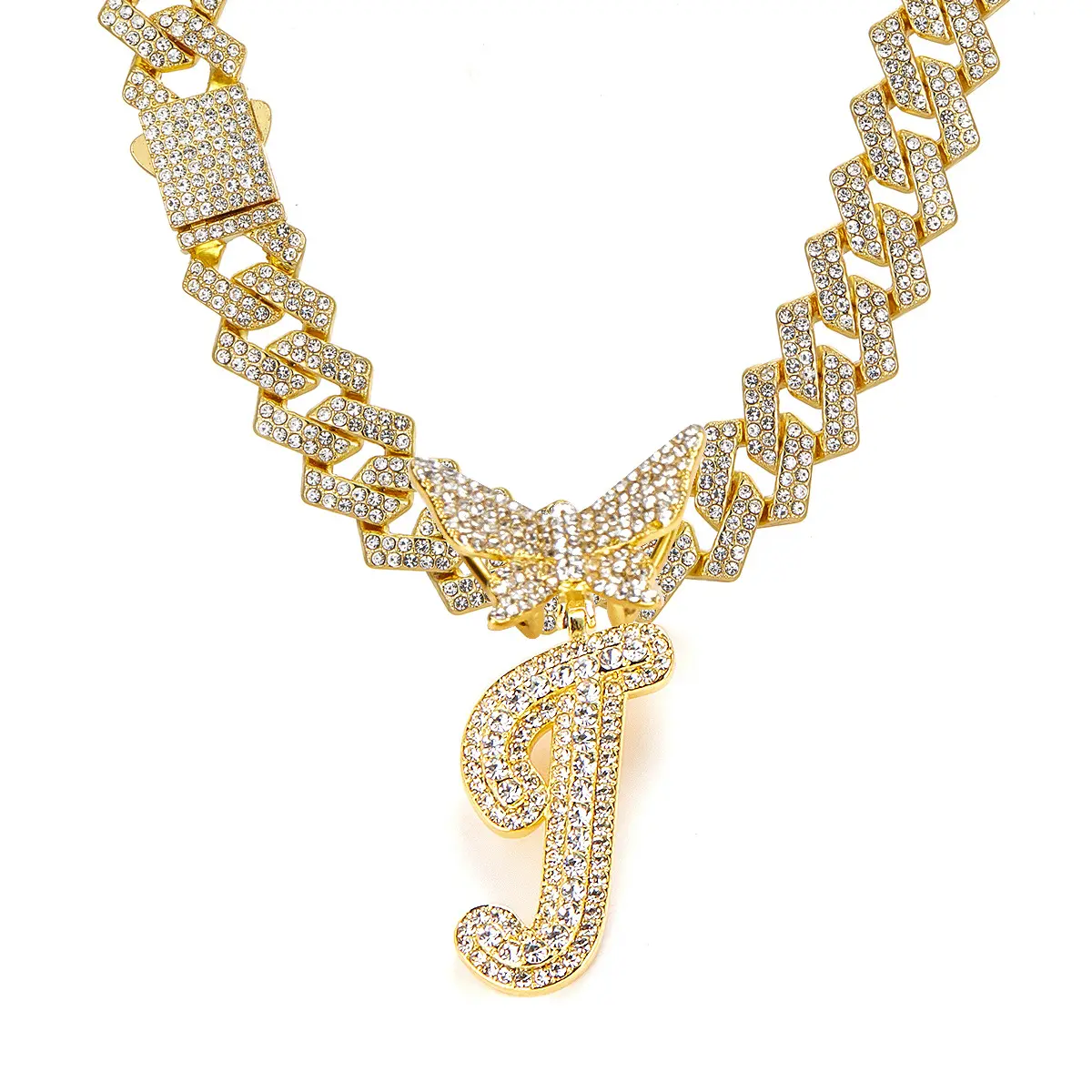 Golden letter necklace J