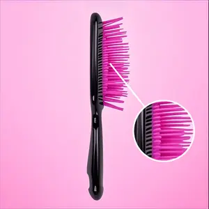 Pink brush for curly hair,Detangler and detangling bristle style men woman kid separation complete hair Scalp Cleansing Massage Comb soft bristle hair brush shape curl Vented Detangling Green curl defining brush Portable Oval Hair Detangling Brush