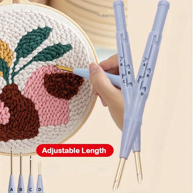 1pc Deluxe Punch Needle Embroidery Pen - Adjustable Depth Control for Rug Yarn, Masterful Embroidery & Cross Stitching - Perfect DIY Craft Tool for Beginners & Pros
