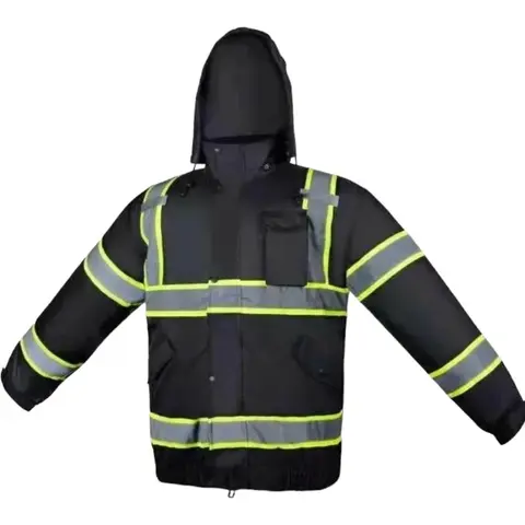 Black Heavy-Duty Waterproof Safety Work Jacket