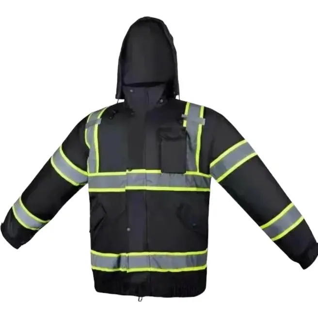 Black Heavy-Duty Waterproof Safety Work Jacket