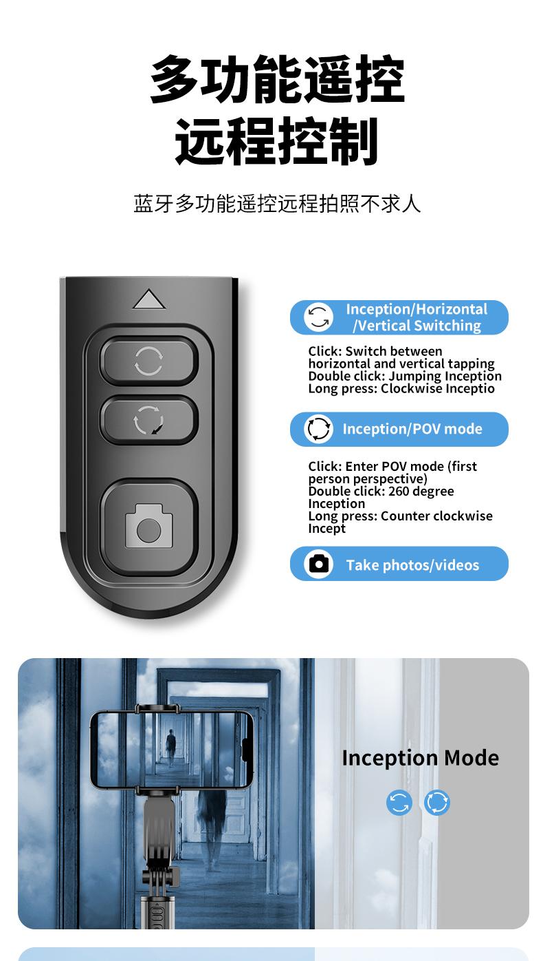 1-Axis Gimbal Stabilizer with Magnetic Fill Light, Anti-Shake Selfie Stick Tripod, Bluetooth Remote, Auto Balance Phone Stand, Aluminum Alloy Vlogging Gear for iPhone & Android