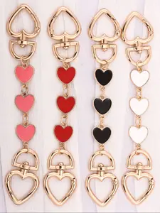 Heart Extension Chain Bag Charm, Fashion Elegant Beaded Keychain, Cute Girl Accessory, Valentine's Day Gift, Bag Decoration, Keychain Kawaii