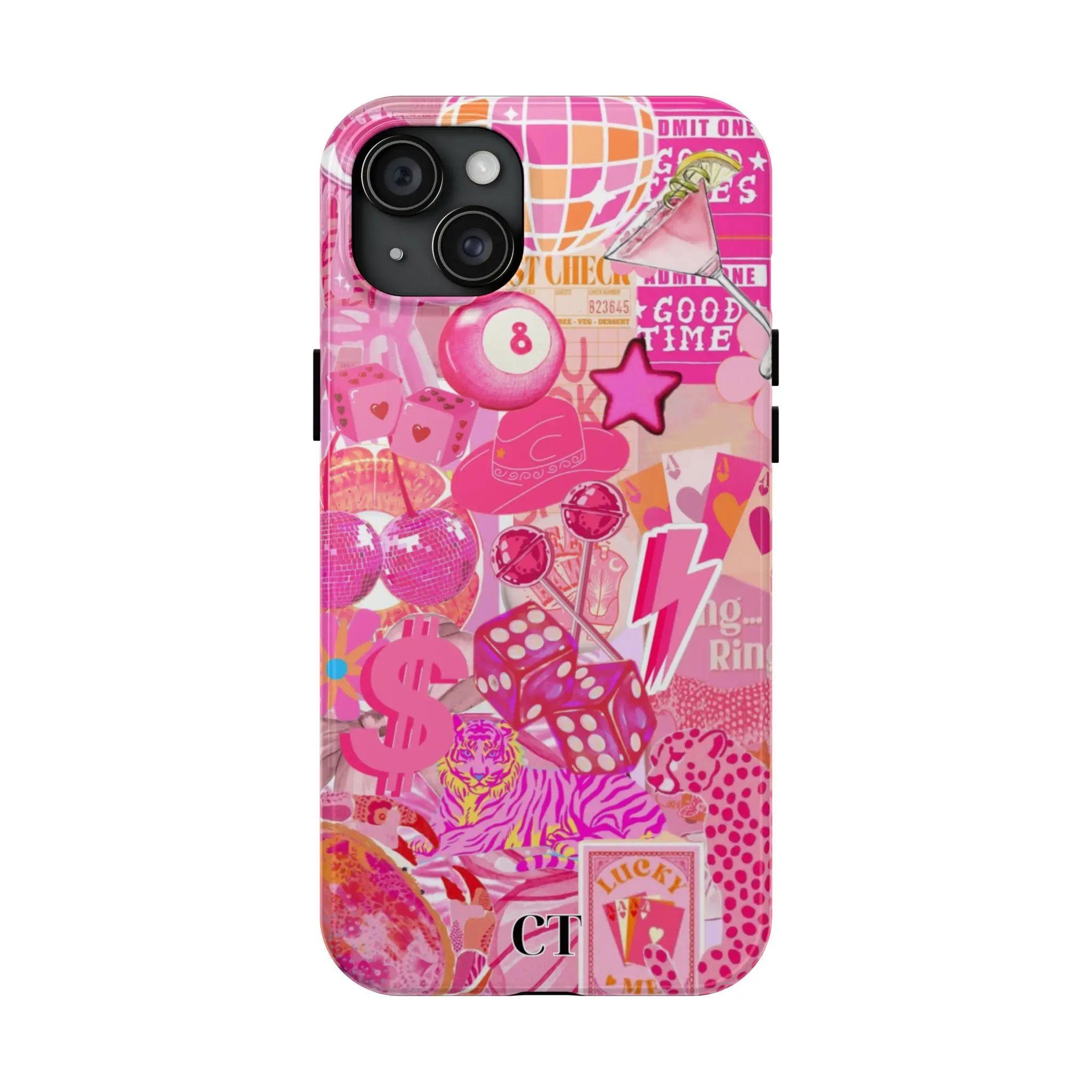 Pink Aesthetic Phone Case, Girly Hot Pink Preppy Collage Phone Case, iPhone 15 14 13 12 11 Pro Max 8 Plus X Accessories Protection Shell Cloth
