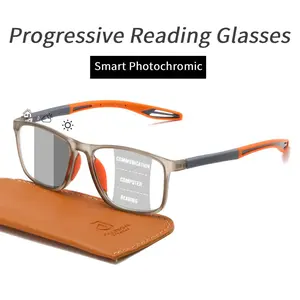 Progressive Photochromic Reading Glasses, No-Line Multifocal for Indoor & Outdoor High Quality Eyewear Clear Progressive Photochromic Reading Glasses, No-Line Multifocal for Indoor & Outdoor High Quality Eyewear Clear