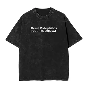 "Thought - provoking Washed Unisex T - Shirt Addressing a Critical Social Issue, Featuring the Impactful Phrase 'Don't Re-Offend' on a Retro - inspired Washed Fabric"