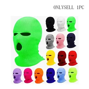 1pc Embroidered Letter Knit Balaclava - 3-Hole Ski Mask for Men & Women, Full Face Cover Winter Warmth, Breathable Outdoor Sports Protective Mask for Skiing,Cold Weather Activities, Winter Face Mask,Modern Sporty Style