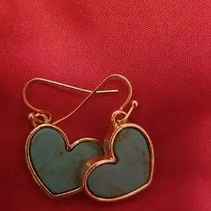 1 Pair Vintage Boho Natural Turquoise Heart-Shaped Earrings, Ideal Gift for Valentine's Day & Mother's Day