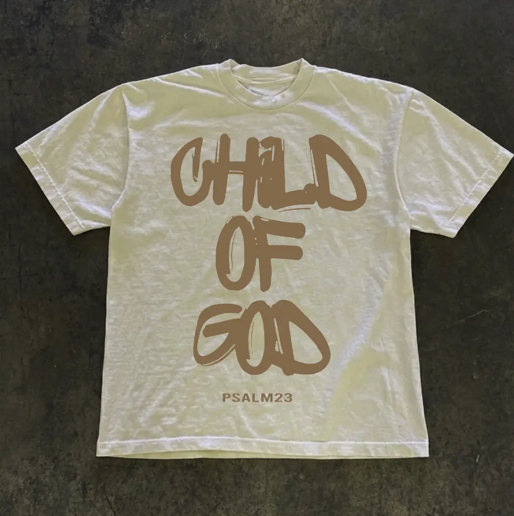Child Of God Print Short Sleeve T-Shirt, god apparel, christian clothing Cotton Menswear
