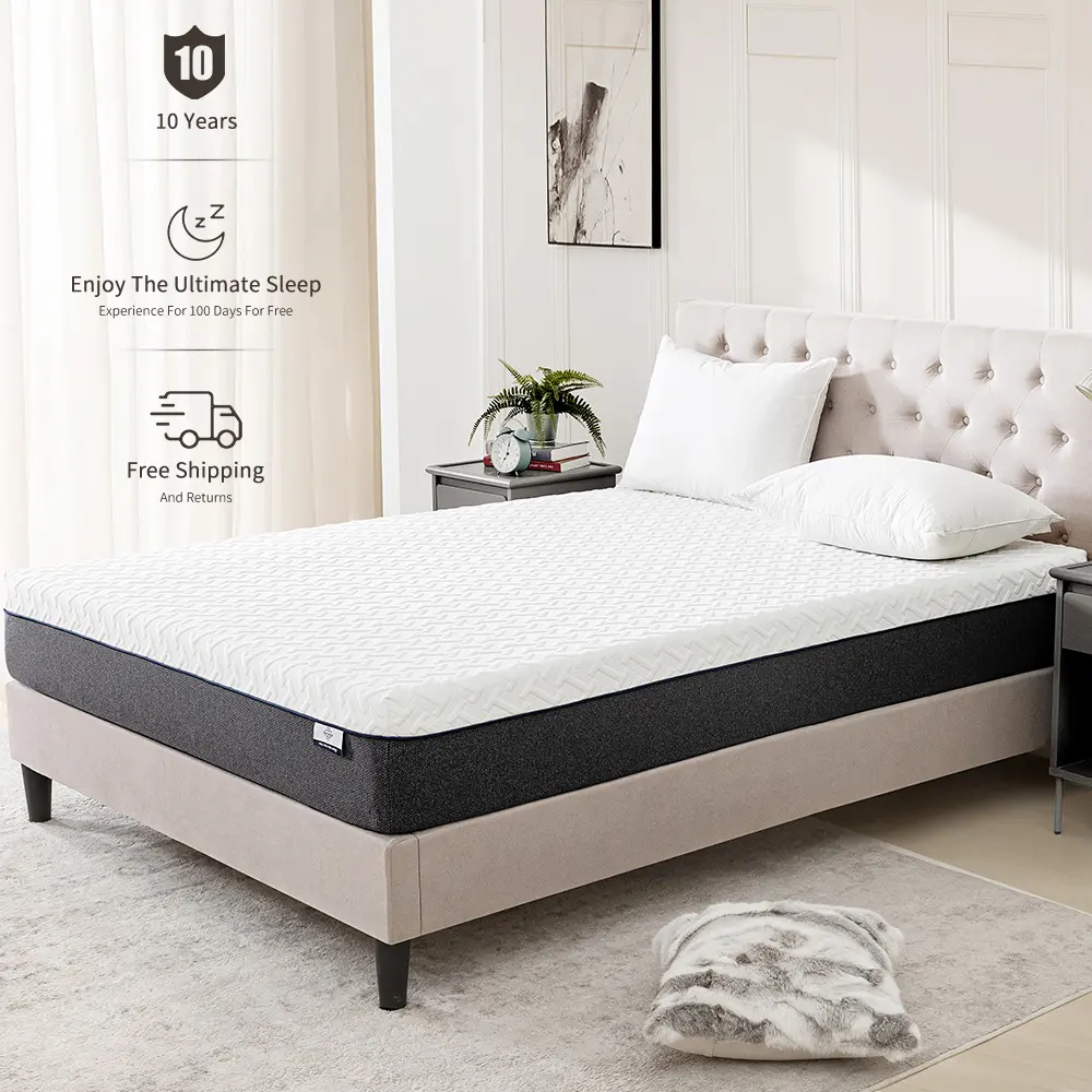 Gelsea Full Mattress,10 Inch Memory Foam Mattress in a Box,Green Tea Infused,Hypoallergenic Bamboo Charcoal,Made in USA