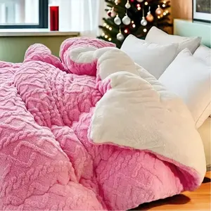 Comforter Sets Queen, Bed Comforter Sets, King Size Bed Comforter Sets, Comforter Sets King, Queen Size Comforter Set, 2pcs/3pcs Autumn Winter Cute Plush Comforter Set, Extra Thick Warm Blankets, Valentines Day Gifts for Her Bedding Set, Heart Print
