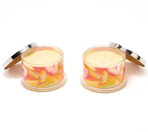 HomeWorx by Slatkin + Co. S/2 18oz White Sangria Candles