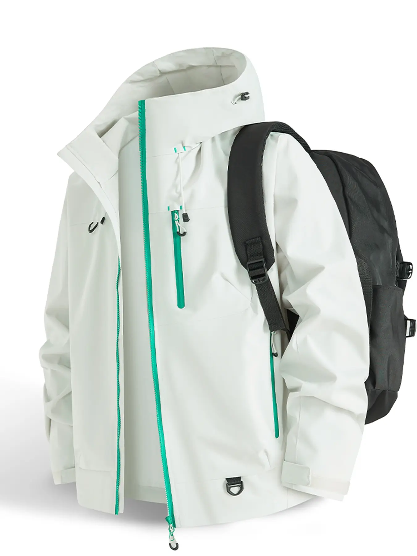 2026 New Outdoor Hooded Climbing Couple Windproof Waterproof Jacket, Fall Winter Fashion Fitted Plain Surface Hardshell Coat