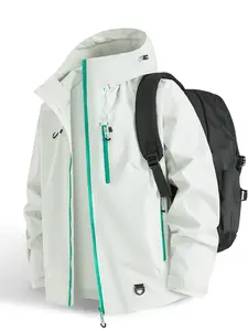 2026 New Outdoor Hooded Jacket Couple Windproof Waterproof Breathable Comfort Fashion Solid Color Spring Autumn Hiking Coat