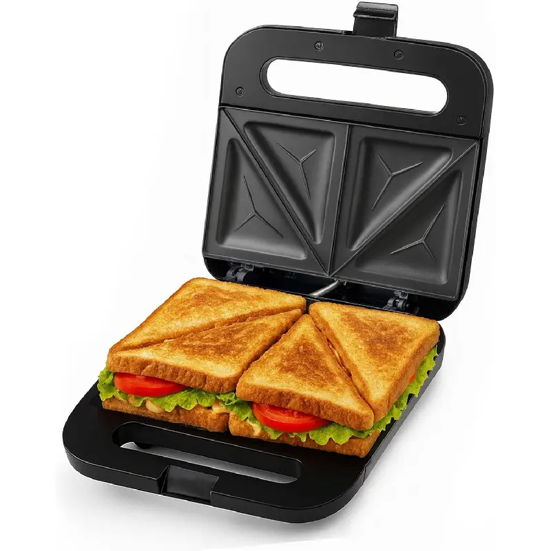 Electric Sandwich Maker with Non-Stick Plates, Indicator Lights, Cool Touch Handle, Easy to Clean and Store, Perfect for Cooking Breakfast, Grilled Cheese, Tuna Melts and Snacks, Black GPS401B