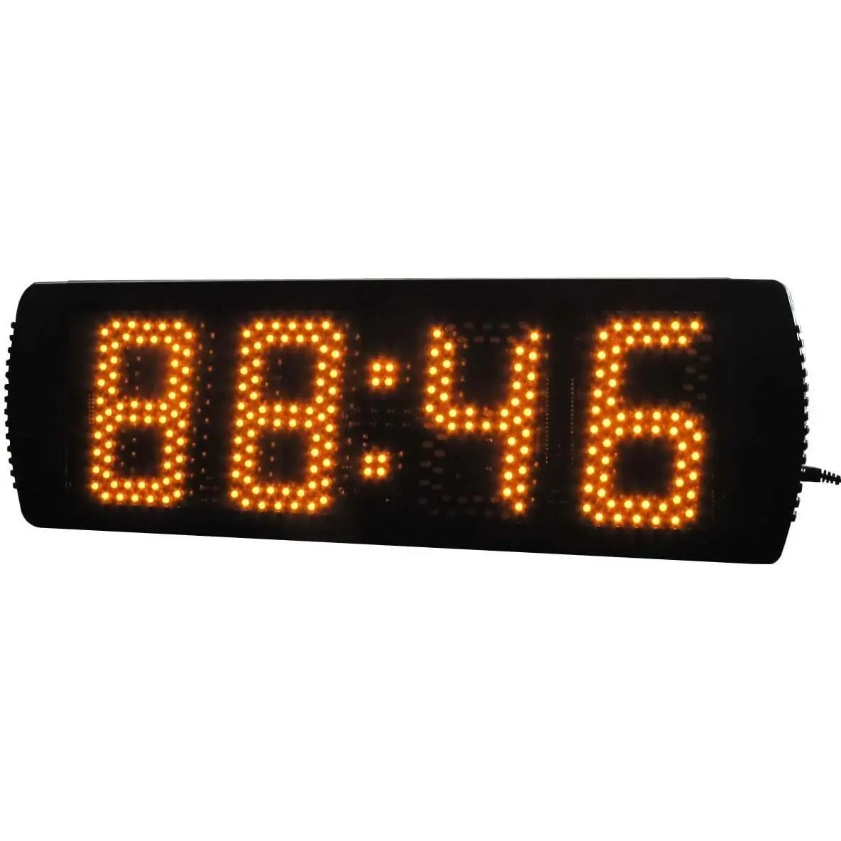 AZOOU 5-in-1 4-Digit LED Digital Race Timing Clock - Yellow Decor Clock with Count-Up/Countdown Timer, 12/24-Hour Display for Sports & Outdoor Use, Digital Clock