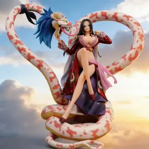 22cm One Piece Boa Hancock Action Figure - Sitting Pose Pirate Empress Statue, Anime Collectible PVC Model, Aesthetic Desktop Decoration, Sexy Anime Waifu Gift for Men & Collectors, Trendy Manga Room Decor Figurine