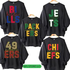 First Down Football Pullover Retro Style Crewneck Gildan Black Sweatshirt, All Team Football Sports, Gift Shirt For Fan Favorite Football Team For Men & Women  Q4